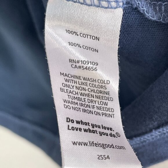 Life Is Good Womens Plus XXXL Navy Crusher Tee Peace Love Music Shirt Top - Picture 4 of 8